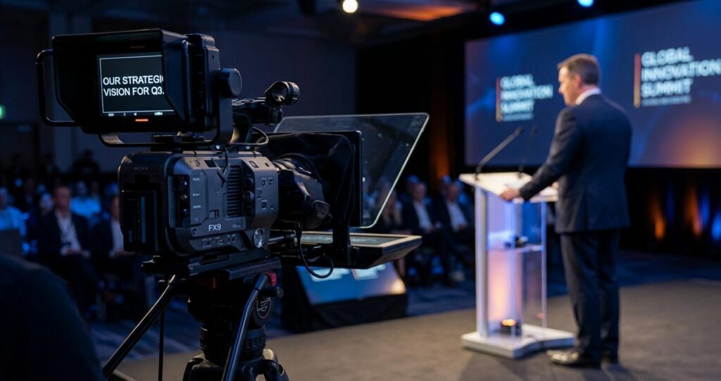 Professional Teleprompter Services: Elevating Executive Delivery in the CBD