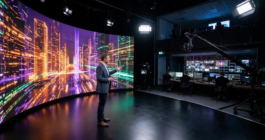 Creating a Sense of Scale: Large-Format Virtual Sets for Keynotes