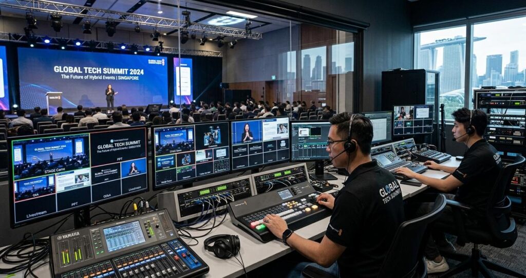 Technical Infrastructure for Large-Scale Hybrid Event Success
